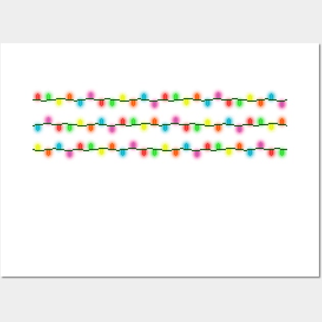 String of Pixel Glowing Christmas Lights (White) Wall Art by gkillerb